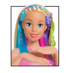 Barbie, głowa do stylizacji, tęczowe włosy
