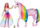 Barbie, Jednorożec Magia świateł, zestaw z lalką, światło i dźwięk
