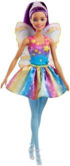 Barbie, lalka wróżka ze skrzydełkami, fioletowe włosy