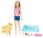 Barbie, Narodziny piesków, zestaw z lalką i figurkami