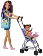 Barbie Opiekunka, Spacer, lalka z figurką i akcesoriami, zestaw