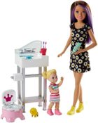 Barbie Opiekunka, Toaleta, lalka z figurką i akcesoriami, zestaw