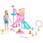 Barbie, Plac zabaw piesków + Stacie, zestaw z lalką i akcesoriami