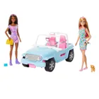 Barbie, Samochód terenowy Jeep + 2 lalki, zestaw do zabawy