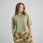 Bawełniany t-shirt o krótszym kroju boxy NOWEAR