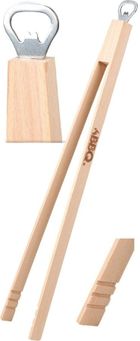 BBQ, szczypce drewniane do grilla z otwieraczem, 48 cm