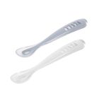 Beaba, zestaw łyżeczek silikonowych, Pebble/Cloud Blue, 4m+, 2 szt.