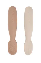 Beaba, zestaw silikonowych pierwszych łyżeczek-gryzaków, praline/clay, 2 szt.