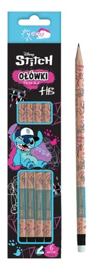Beniamin, Lilo i Stitch, Mischief Time, ołówek z gumką, 6 szt.