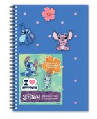 Beniamin, Lilo i Stitch, notes na spirali z przypinkami, A5, 80 kartek, kratka, niebieski, 1 szt.