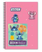 Beniamin, Lilo i Stitch, notes na spirali z przypinkami, A5, 80 kartek, kratka, różowy, 1 szt.