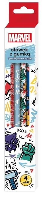 Beniamin, The Avengers, ołówek z gumką, 4 szt.