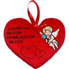Beppe, maskotka poduszka serce z amorkiem, Zgubiłem rozum, 20 cm