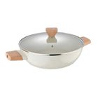 Bergner, Naturally, garnek marmurkowy płaski z pokrywą, 28 cm