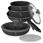 Berlinger Haus, Anthracite, zestaw: garnki tytanowe z pokrywą + patelnie, 9 elementów