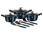 Berlinger Haus, Aquamarine, zestaw: garnki granitowe z pokrywą + patelnie, 10 elementów