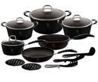 Berlinger Haus, Black Professional Line, zestaw: garnki granitowe z pokrywą + patelnie + akcesoria, 15 elementów