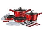 Berlinger Haus, Burgundy, zestaw: garnki granitowe z pokrywą + patelnie + akcesoria, 13 elementów