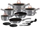 Berlinger Haus, Moonlight, zestaw: garnki granitowe z pokrywą + patelnie + akcesoria, 15 elementów