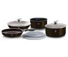Berlinger Haus, Shiny Black, zestaw: garnki granitowe z pokrywą + patelnie, 9 elementów