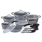 Berlinger Haus, Stone Touch, zestaw: garnki granitowe z pokrywą + patelnie + akcesoria, 18 elementów