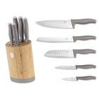Berlinger Haus, Taupe, zestaw noży w bloku bambusowym