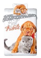 Best Friends, pies i kot, 2-częściowy komplet pościeli, 160-200 cm