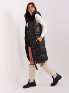 Bezrękawnik damski z kapturem, czarny, Sublevel