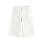 Białe jeansowe szorty wide z regulacją Cool Club