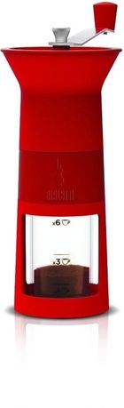 Bialetti, młynek do kawy, ręczny, żarnowy, czerwony
