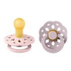 Bibs, Boheme, smoczek uspokajający, kauczuk Hevea, Blossom&Dusky Lilac, rozmiar 1, 2 szt.