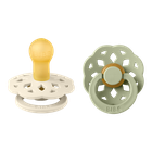 Bibs, Boheme, smoczek uspokajający, kauczuk Hevea, Ivory&Sage, rozmiar 1, 2 szt.