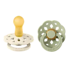 Bibs, Boheme, smoczek uspokajający, kauczuk Hevea, Ivory&Sage, rozmiar 2, 2 szt.