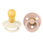 Bibs, Colour, smoczek uspokajający, kauczuk Hevea, Ivory&Blush, 18m+, 2 szt.