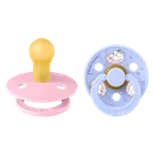 Bibs, Muminki, Colour Dreaming, smoczek uspokajający, kauczuk Hevea, Baby Pink Mix, rozmiar 1, 2 szt.