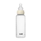 Bibs, zestaw: butelka antykolkowa dla niemowląt, Ivory, 270 ml + smoczek do karmienia o średnim przepływie, silikonowy