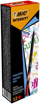 Bic, Intensity Fine, cienkopisy, czerwone, 12 szt.