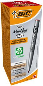 Bic, Marking Fine Pocket Ecolutions, marker permanentny, czerwony, 12 szt.