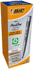 Bic, Marking Fine Pocket Ecolutions, marker permanentny, niebieski, 12 szt.