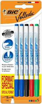 Bic, Velleda Fine, marker suchościeralny, 5 szt.