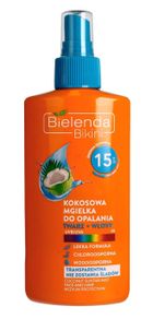 Bielenda, Bikini, mgiełka kokosowa do opalania na twarz i włosy, SPF 15, 150 ml