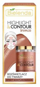Bielenda, Highlight & Contour, rozświetlacz do twarzy Bronze, efekt konturowania, 15 ml