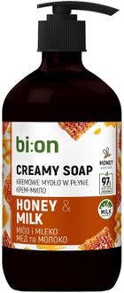 Bio Naturell, kremowe mydło w płynie z pompką, miód i mleko, 473 ml
