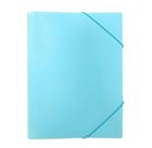 Biurfol, teczka z gumką, A4, pastelowy niebieski, 1 szt.