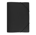 Biurfol, teczka z gumką, A4, szeroka, czarna, 1 szt.