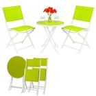 Black Forest, mały zestaw mebli ogrodowych, dwa krzesła + stolik, biało-zielony