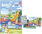 Bluey, plansza z naklejkami wielorazowymi, zestaw kreatywny