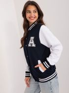 Bluza bomberka damska, rozpinana, granatowa, Relevance