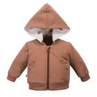Bluza chłopięca z kapturem, rozpinana, beżowa, Eevi