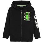 Bluza chłopięca z kapturem, rozpinana, czarna, Minecraft